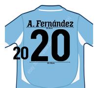 2010 Uruguay Home Name Set J. Rodriguez #20 Heat Transfer Patch Fan Made Cup Sty