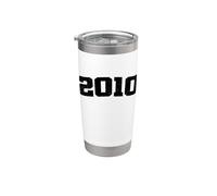 2010 Vintage Arcuato Varsity Retro Distressed Compleanno Anno Bicchiere termico in acciaio inox doppia parete