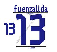 2012 Chile Away Name Set - Patch trasferimento termico Fuenzalida #13 | Kit f...