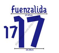 2012 Chile Away Name Set - Patch trasferimento termico Fuenzalida #17 | Kit f...