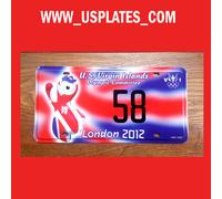 2012 Giochi Olimpici Londra US Vergine Isola Targa Sport Etichetta Basso Numero