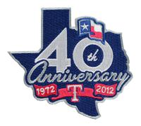 2012 Texas Rangers 40th Anniversario Stagione Maglia Emblema Logo Toppa 1972