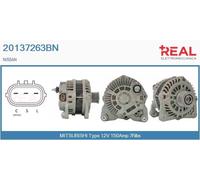 20137263BN REAL Alternatore per NISSAN