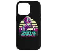 2014 Anno del Cavallo anni '80 Retro Vaporwave Zodiaco Cinese Custodia per iPhone 14 Pro Max