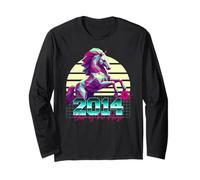 2014 Anno del Cavallo anni '80 Retro Vaporwave Zodiaco Cinese Maglia a Manica