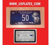 2014 Giochi Olimpici Sochi Virgin Islands Patente Russo Orso Piastra Sport Tag