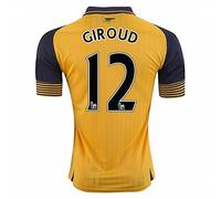 2016 2017 Arsenal 12 Olivier Giroud lontano calcio maglia in oro per nuova stagione, Uomo, Golden, M