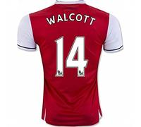 2016 2017 Arsenal 14 Theo Walcott casa calcio maglia in rosso per nuova stagione, Uomo, Red, M