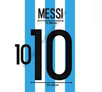 2016 Argentina Home Name Set Lionel Messi #10 Patch Trasferimento Calore Stil...