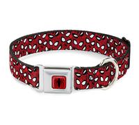 2016 SPIDER-MAN Dog Collar SPDBK-Spider Logo5 Red/Black Spider-Man Eyes/Spiders