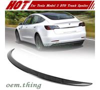 2017-2022 Fit FOR Tesla Model 3 4D Sedan Trunk Spoiler P Type Carbon Fiber