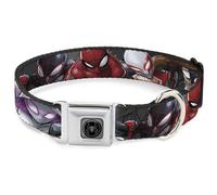 2017 MARVEL SPIDER-MAN Dog Collar SPDBR-Spider Icon Silver/Black 5-Spider Hero A