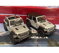 2018 Compatibile con Jeep Wrangler Rubicon Silver 1/34 Scale Diecast Model Car Set di 2