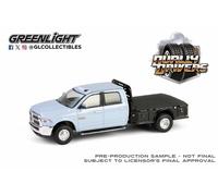 2018 RAM 3500 Dually Flatbed Blu Robins Egg Scala 1:64 Greenlight 46160C