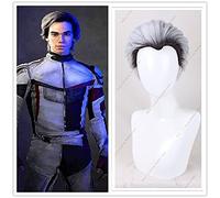 2019 Descendants 3 Carlos Wig Cosplay Carlos De Vil Short Black Silver Ombre Parrucca Sintetica Per Capelli Per Uomo + Protezione Per Parrucca