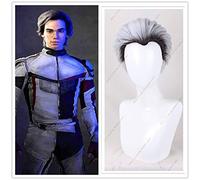 2019 Descendants 3 Carlos Wig Cosplay Carlos De Vil Short Black Silver Ombre Parrucca sintetica per capelli per uomo + Protezione per parrucca