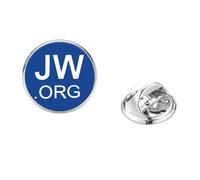 2019 JW Org Spilla In Acciaio Inox Blu Testimoni di Geova Simbolo Collare Perni In Vetro Foto Cabochon Spilla Fede Gioielli, Vetro