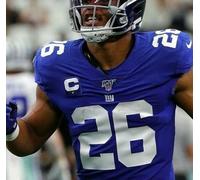 2019 NEW YORK GIANTS Saquon Barkley RB 1-⭐-Star Stick-On Blu CAPTAIN C-PATCH