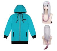 2019 Parrucca Cosplay Eromanga Sensei Sagiri Izumi a buon mercato Argento misto rosa capelli lunghi Cosplay Gioca parrucche con cinque forcine rosa L felpa con cappuccio e parrucca