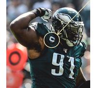 2019 Philadelphia Eagles Fletcher Cox 2- ⭐⭐ -star CAPITANO White-C Nero Toppa