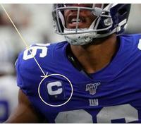 2019 Stagione Ny Giants Saquon Barkley 1-GOLD- ⭐Stella Capitani Blu Adesivo
