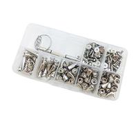 201Pcs Argento Metallo Screwback Cono Borchie Spikes Rivetto Punk Vestiti Borsa Cintura Scarpe Abbigliamento Pelle Rivetti Punk Rock Accessori Set