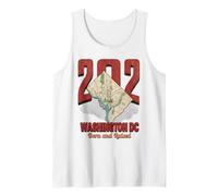 202 Mappa della Città Natale di Washington DC Born And Raised Canotta