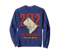 202 Mappa della Città Natale di Washington DC Born And Raised Felpa