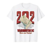 202 Mappa della Città Natale di Washington DC Born And Raised Maglietta
