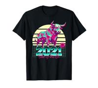 2021 Anno del Bue Compleanno 80 Segno Zodiacale Cinese retrò Maglietta