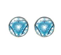 2021 New Fashion Iron Man Arc Reactor Tony Stark Arc Reactor Comic Hero Glass Dome Gemelli Artigianali Gioielli Gemelli Regalo di San Valentino