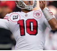 2021 Sf 49ERS JIMMY Garoppolo 3 Gold ⭐⭐⭐ -star Adesivo Captain C-Patch +