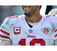 2021 Sf 49ERS JIMMY Garoppolo Qb 3-Gold- ⭐⭐⭐⭐ -star da Stiro Rosso Captain