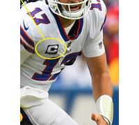 2021 Stagione Buffalo Bills Josh Allen Qb 3- ⭐⭐⭐ - Adesivo Blu Captain C-Patch