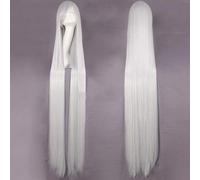 2022 150 cm Straight Super Lungo Anime Cosplay Parrucca con Bangs Capelli Sintetici Nero Blu Viola Rosso Arancione Orange Wigs for Le Donne Rosa Netta Argento Bianco