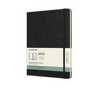 Moleskine - Agenda Settimanale 18 Mesi, Agenda Settimanale 2021/2022, Weekly Notebook con Copertina Rigida e Chiusura ad Elastico, Formato Extra-Large 19 x 25 cm, Colore Nero, 208 Pagine