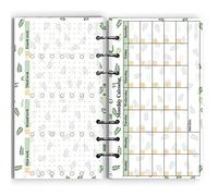 2022-2023 Planner mensile carta kit, per 6 fori Filofax A6 raccoglitore, 6-3/4 pollici x 3-3/4 pollici personale/dimensioni per Budget Binder (Harphia, 007 mesi A6)