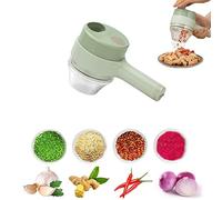 2022 Aggiornamento 4 in 1 Set di tagliaverdure elettrico portatile, Affettatrice multifunzione per frutta vegetale, Schiacciapatate elettrico senza fili ricaricabile USB per aglio peperoncino cipolla