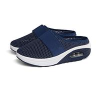 2022 Air Cushion Slip-On Walking Shoes Orthopedic Diabetic Walking Shoes, Air Cushion Shoes for Women, Mesh Orthopedic Diabetic Walking Shoes (6.5,Navy Blue)