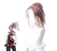 2022 Akali Vero Danno Cosplay LOL Cosplay Parrucca Cosplay 45cm Parrucca Grigio Brown Pink Wig Cosplay Anime CoSplay Parrucca Cosplay Resistente al calore Parrucche sintetiche resistenti al calore