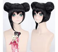 2022 AMA vivi!Nico Yazawa Parrucche Cosplay for Le Donne Universal Anime Parrucche dei Cartoni Animati Nero con Due Lunghi panino di Cavallo da Corsa (Color : Bun)
