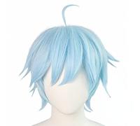 2022 Anime Game Cosplay Parrucca for Genshin Impact Chongyun, Blu soffice Brolly Capelli corti Modellazione Party Dress Up Parrucca, Capelli sintetici resistenti al calore + tappo della parrucca