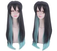2022 Cos Wig 8 Styles Demon Slayer Cosplay Perücke Nezuko Kamado Tokitou Muichirou Perückenhaar Kimetsu No Yaiba Giyuu Tsuyuri Kanawo Cosplay Perücken Einheitsperücke Nr. 596 (Color : Wig No.579, Si