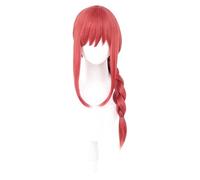 2022 Cos Wig Anime Chainsaw Man Makima Parrucca Cosplay Lunga Lisci Capelli Treccia Rossi Parrucca Sintetica Resistente al Calore for Halloween Festa Carnevale Vita Notturna Concerti Matrimoni 70cm