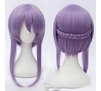 2022 Cos Wig Anime Cosplay Seraph of The End Hiiragi Shinoa Parrucche Viola Chiaro Resistente al Calore Capelli Sintetici Perucas Cosplay Parrucca + Protezione della Parrucca + Bowknot Tornante