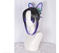 2022 Cos Wig Anime Demon Slayer Kimetsu No Yaiba Kochou Shinobu Kochou Kanae Tsuyuri Kanawo Cosplay Wig Headwear Cos Props Accessories Wig And Butterfly