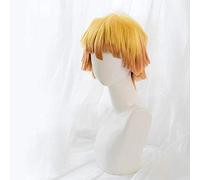 2022 Cos Wig Anime Nezuko Tanjirou Kamado Wigs Demon Slayer Kimetsu No Yaiba Cosplay Wigs Zenitsu Agatsuma Golden Short Hair One Size Agatsuma Zenitsu