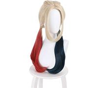 2022 Cos Wig For Anime Harley Quinn Suicide Squad Parrucche Cosplay Rosso e Ciano Double Ponails Doppio venditore Parrucche Cosplay for donne Costume di Halloween Accessori for capelli sintetici resis