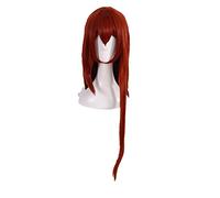 2022 Cos Wig Gioco di Ruolo for Steins Gate Makise Kurisu Christina Parrucca Cosplay 100 cm Lungo Rettilineo Capelli ramati