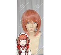 2022 Cos Wig Gioco Fire Emblem Loving Priestess Sakura Cosplay Parrucca Corta Arancione Rosso Parrucche Sintetiche Resistenti al Calore + Cappuccio for Parrucca